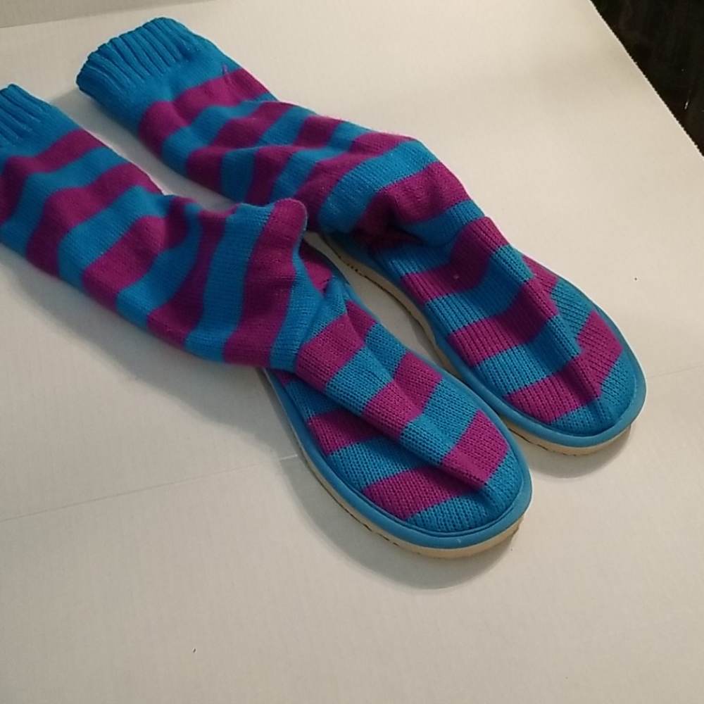 Slipper Socks Striped Never Worn Size 8 1/2